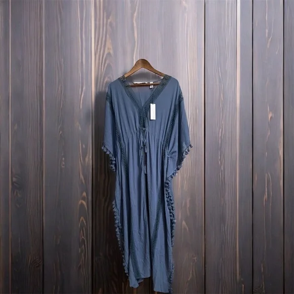 Michael Stars Blue Farrah Cafton Women's Cover-Up - Picture 2 of 5